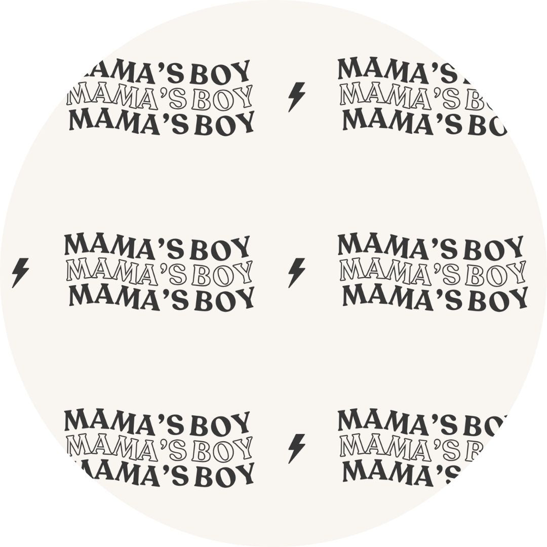 Mama's Boy print for collection of bamboo pajamas.