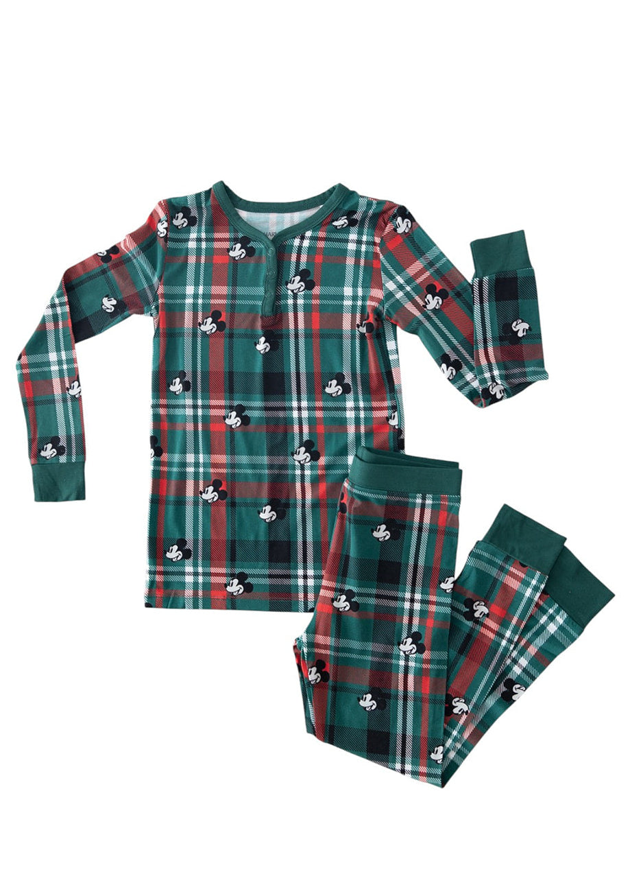 Bamboo Pajama Set | Tartan Steamboat Willie