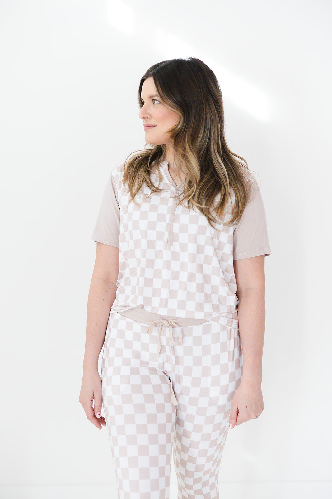 Pijama Mamá de Bambú a Cuadros | Conjunto de dos piezas