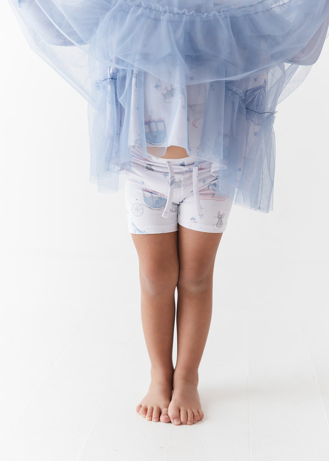 Bamboo tulle little girl or toddler dress with vintage Disney Cinderella print.