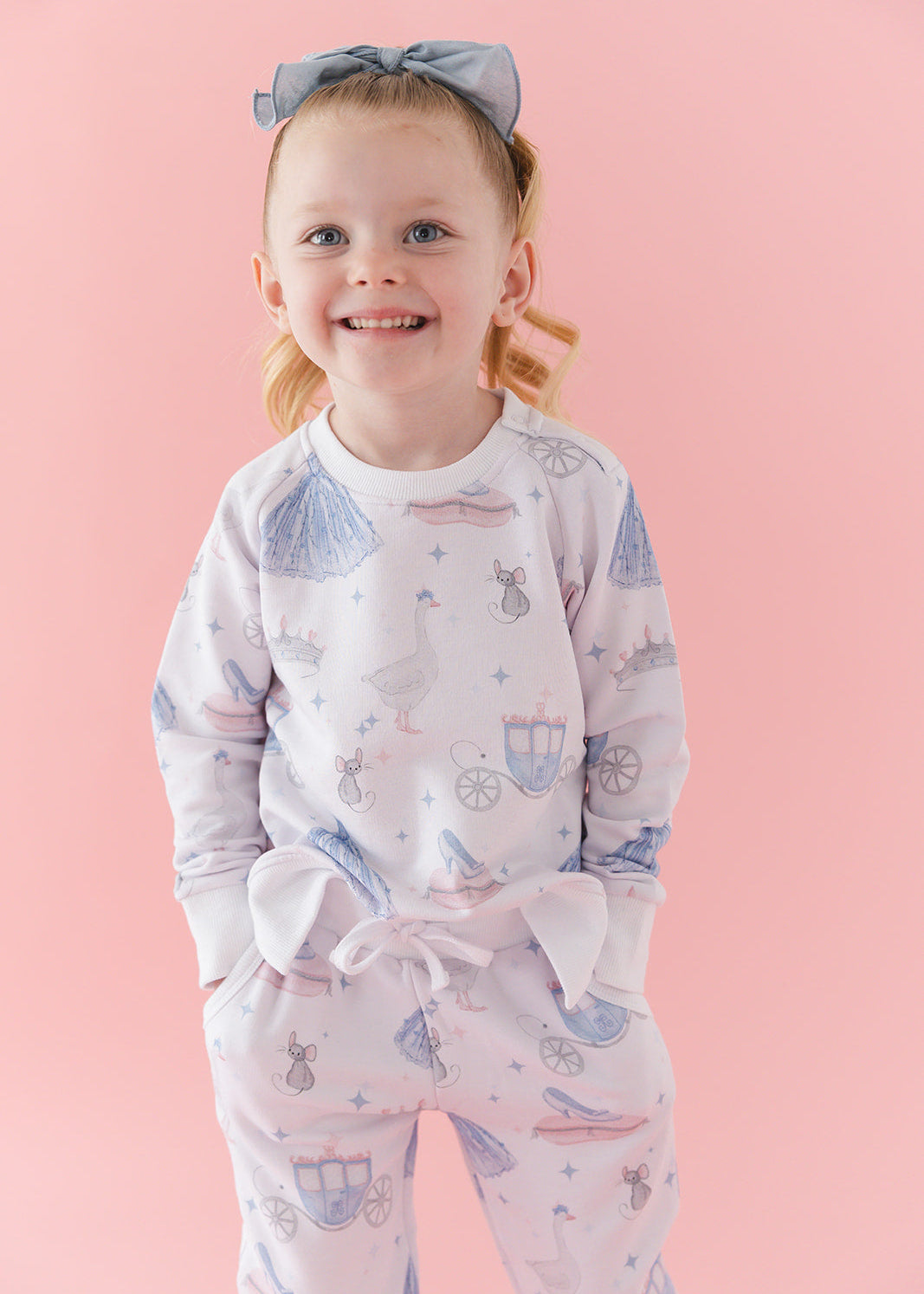 Bamboo French Terry Sweatshirt and Jogger Set. With vintage Disney Cinderella print.