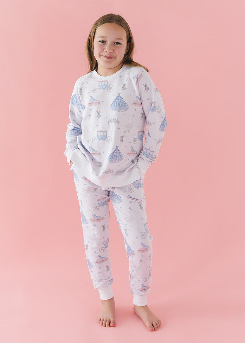 Bamboo French Terry Sweatshirt and Jogger Set. With vintage Disney Cinderella print.