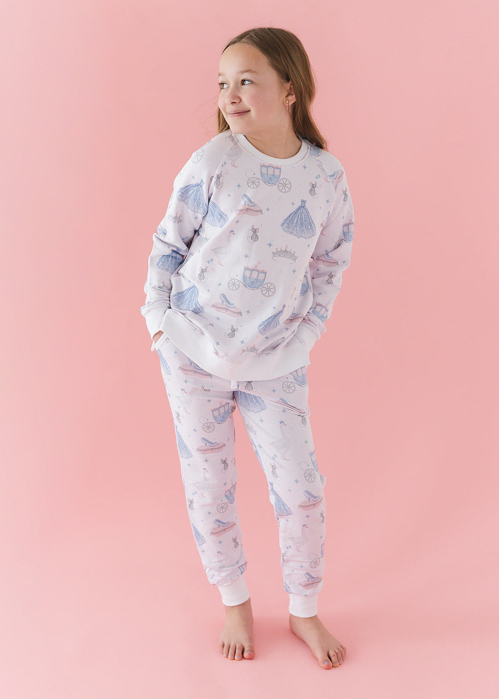 Bamboo French Terry Sweatshirt and Jogger Set. With vintage Disney Cinderella print.