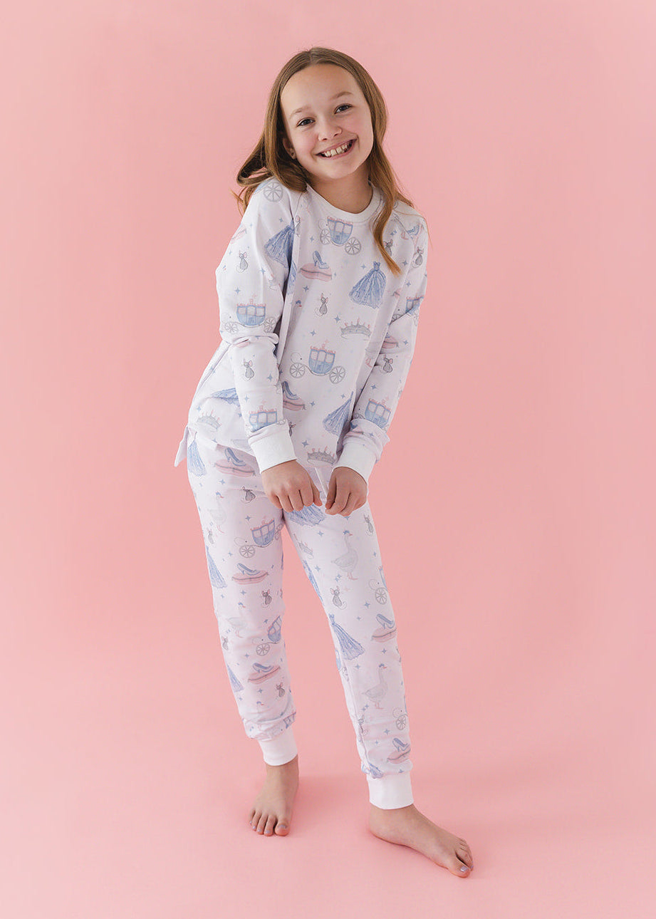 Bamboo French Terry Sweatshirt and Jogger Set. With vintage Disney Cinderella print.