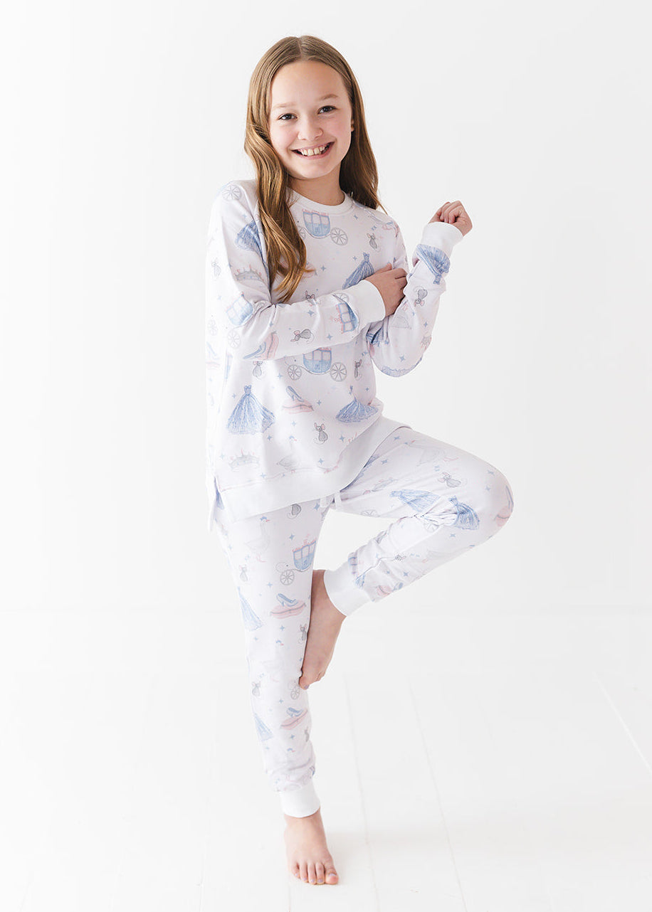 Bamboo French Terry Sweatshirt and Jogger Set. With vintage Disney Cinderella print.
