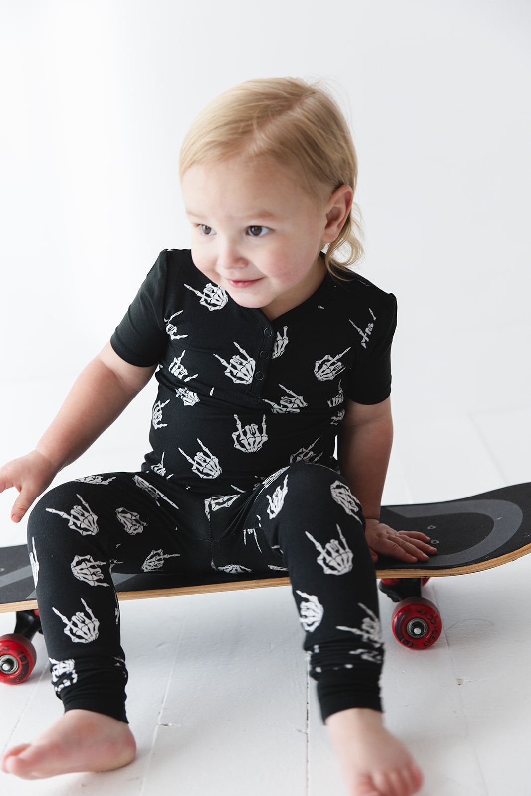 Rock N' Roll Skeleton bamboo pajama set.