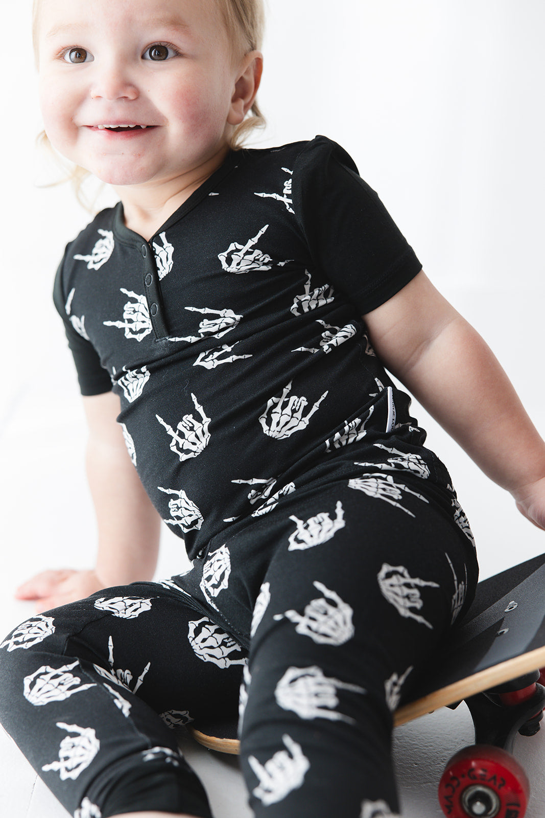 Rock N' Roll Skeleton bamboo pajama set.