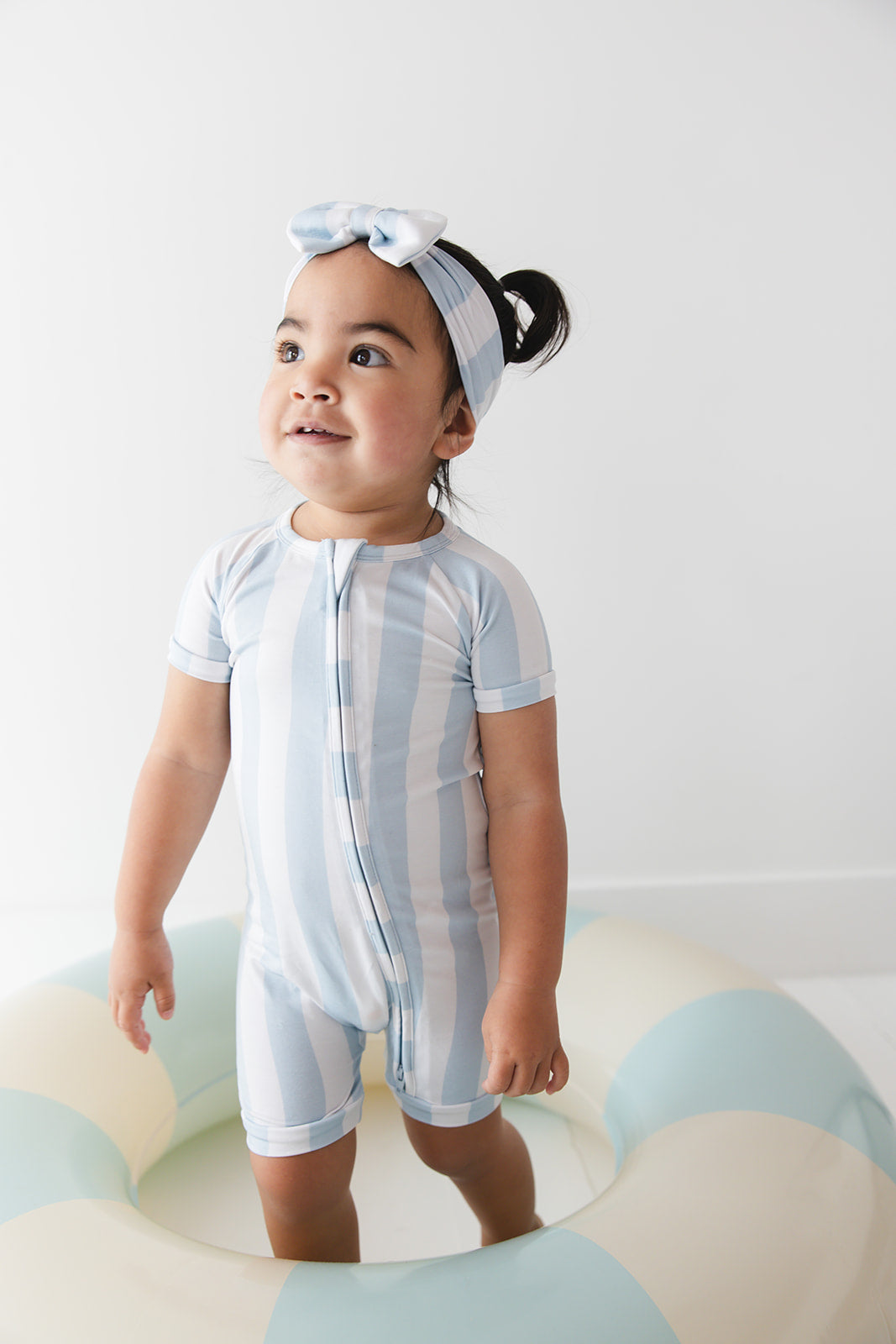 Zipper Shortie Romper | Cotton Candy Stripes