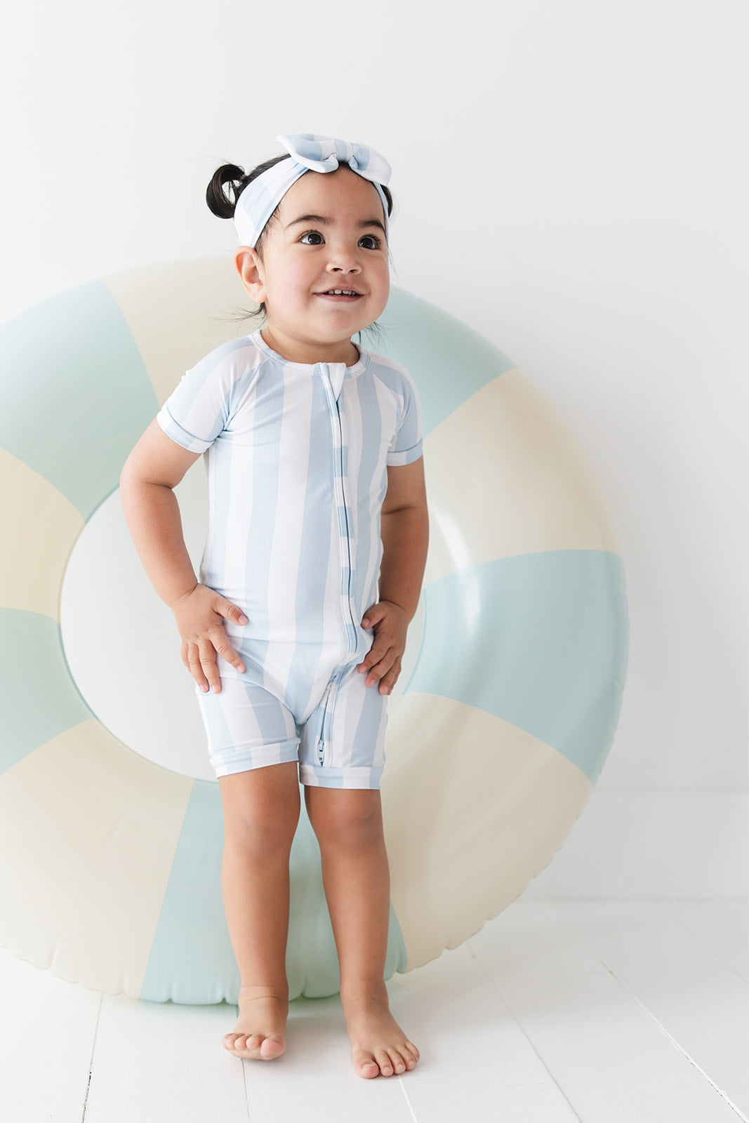 Zipper Shortie Romper | Cotton Candy Stripes