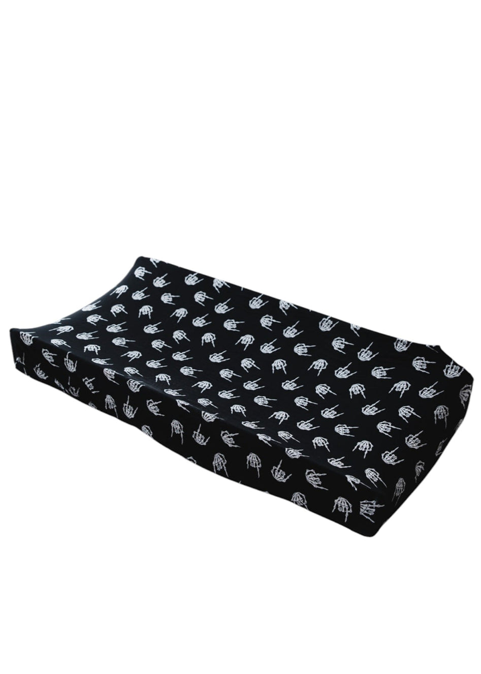 Rock N' Roll Skeleton bamboo changing pad cover.