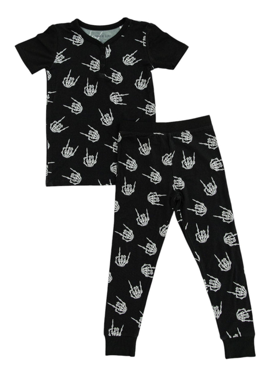 Rock N' Roll Skeleton bamboo pajama set.