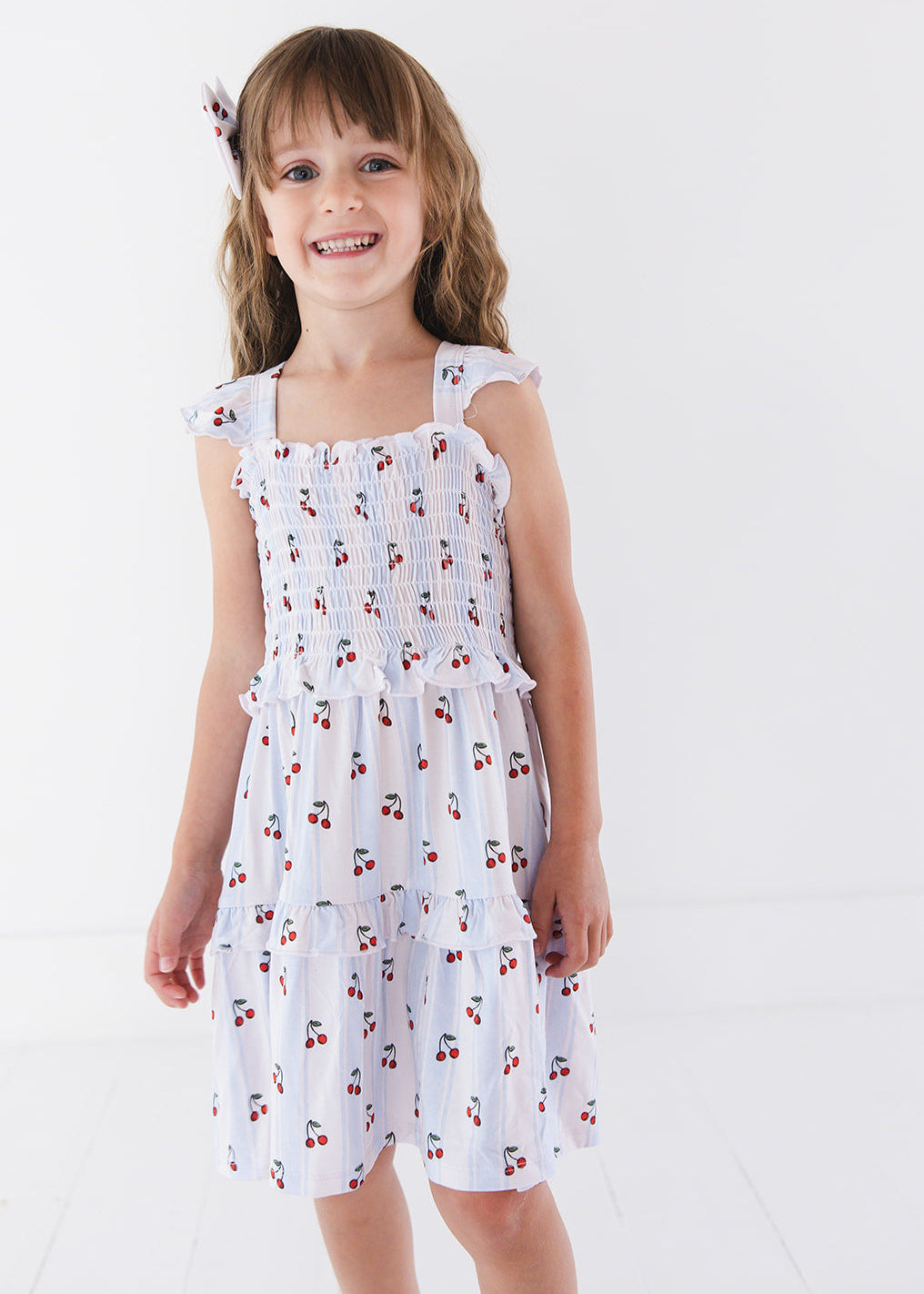 Bamboo Smocked Ruffle Dress | Cherry Picker
