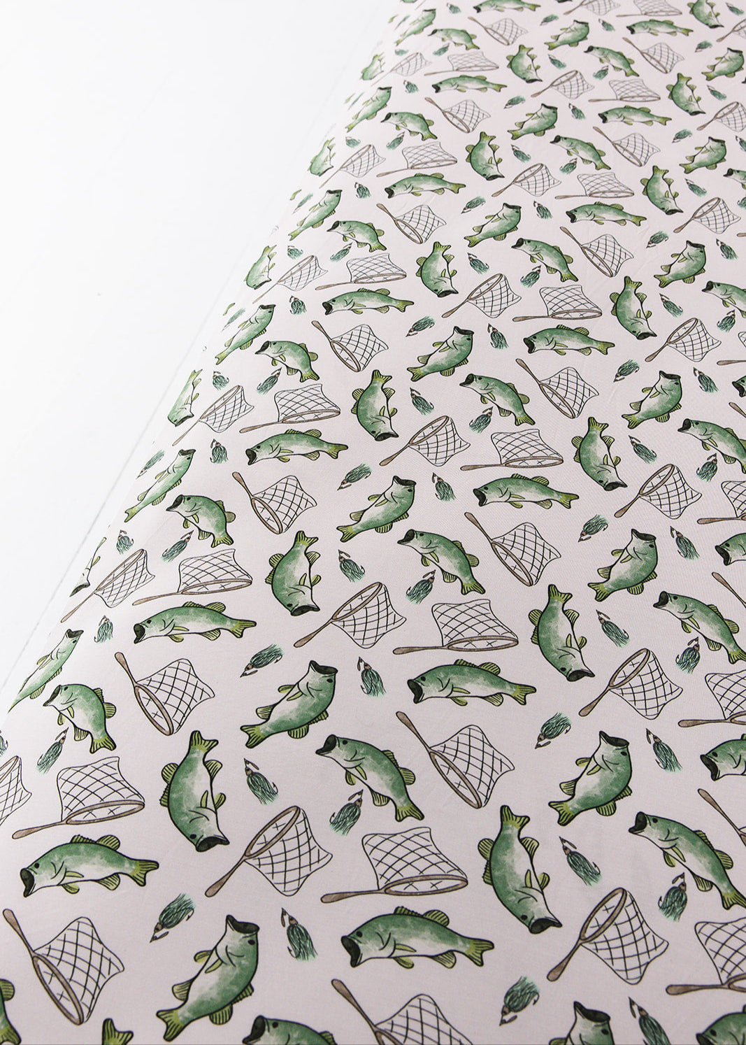 Fishing bamboo twin sheet set for toddlers and little kids.