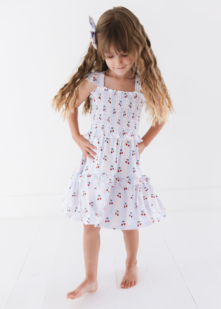 Bamboo Smocked Ruffle Dress | Cherry Picker