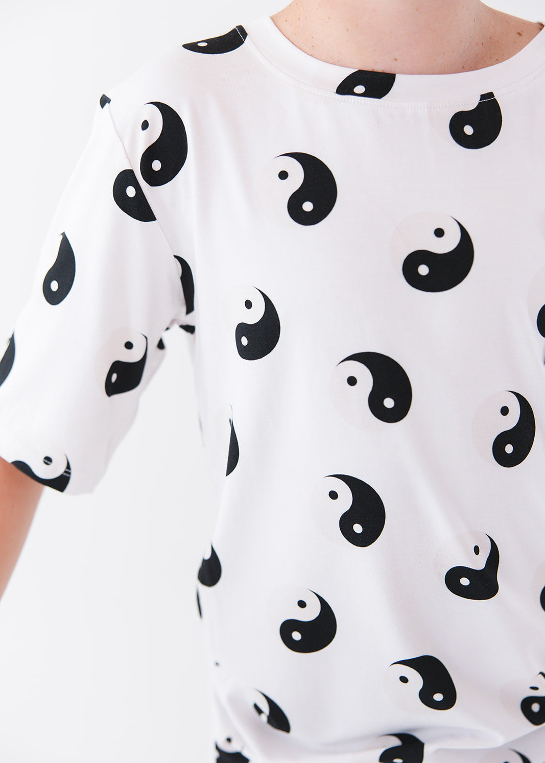 Bamboo t-shirt featuring a yin & yang print for baby, toddler and little boys.