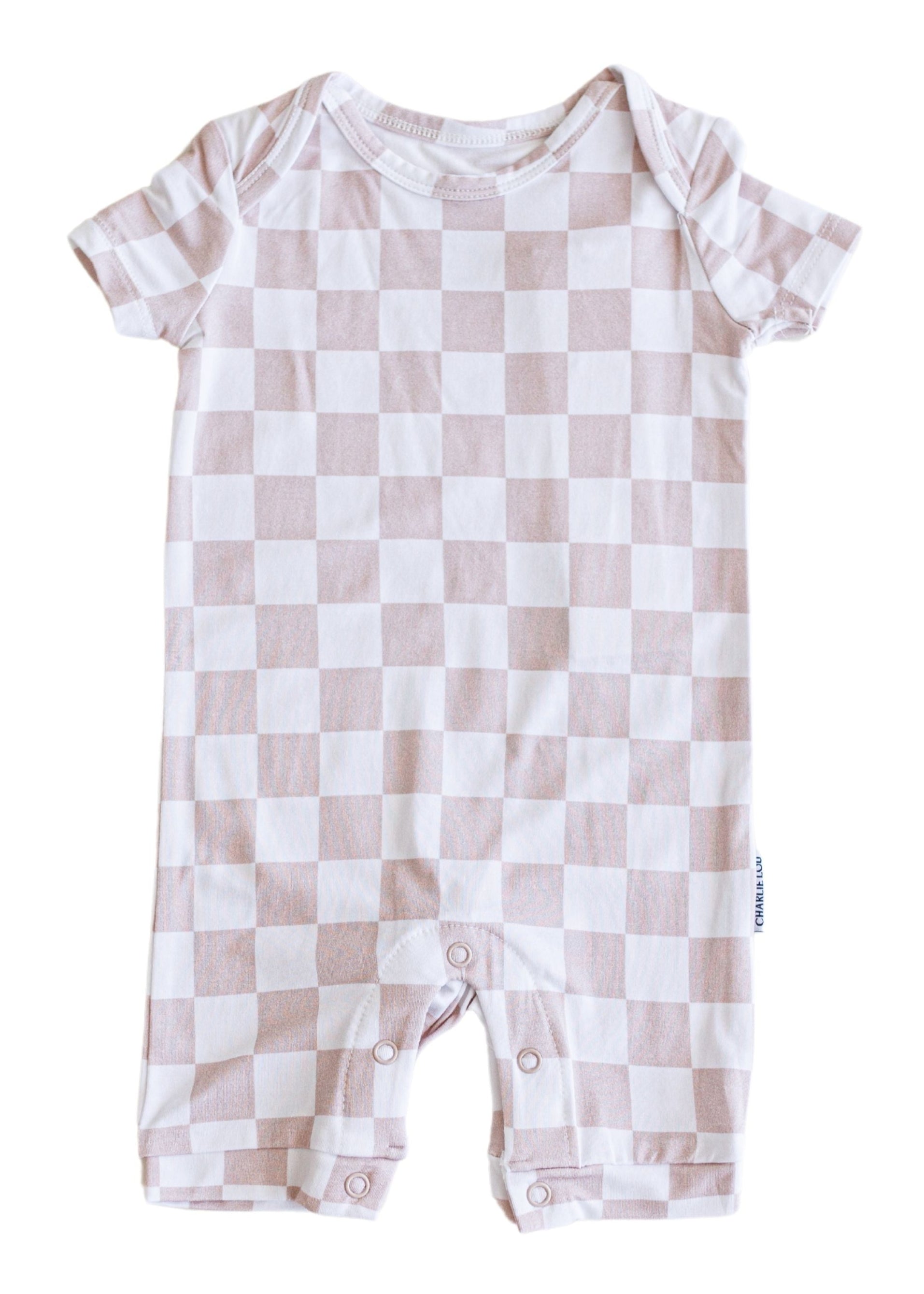 Bamboo Shortie Romper | Checkered
