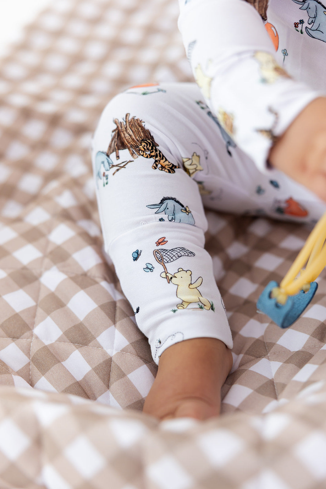 Winnie the Pooh bamboo convertible zippy romper for Fall.