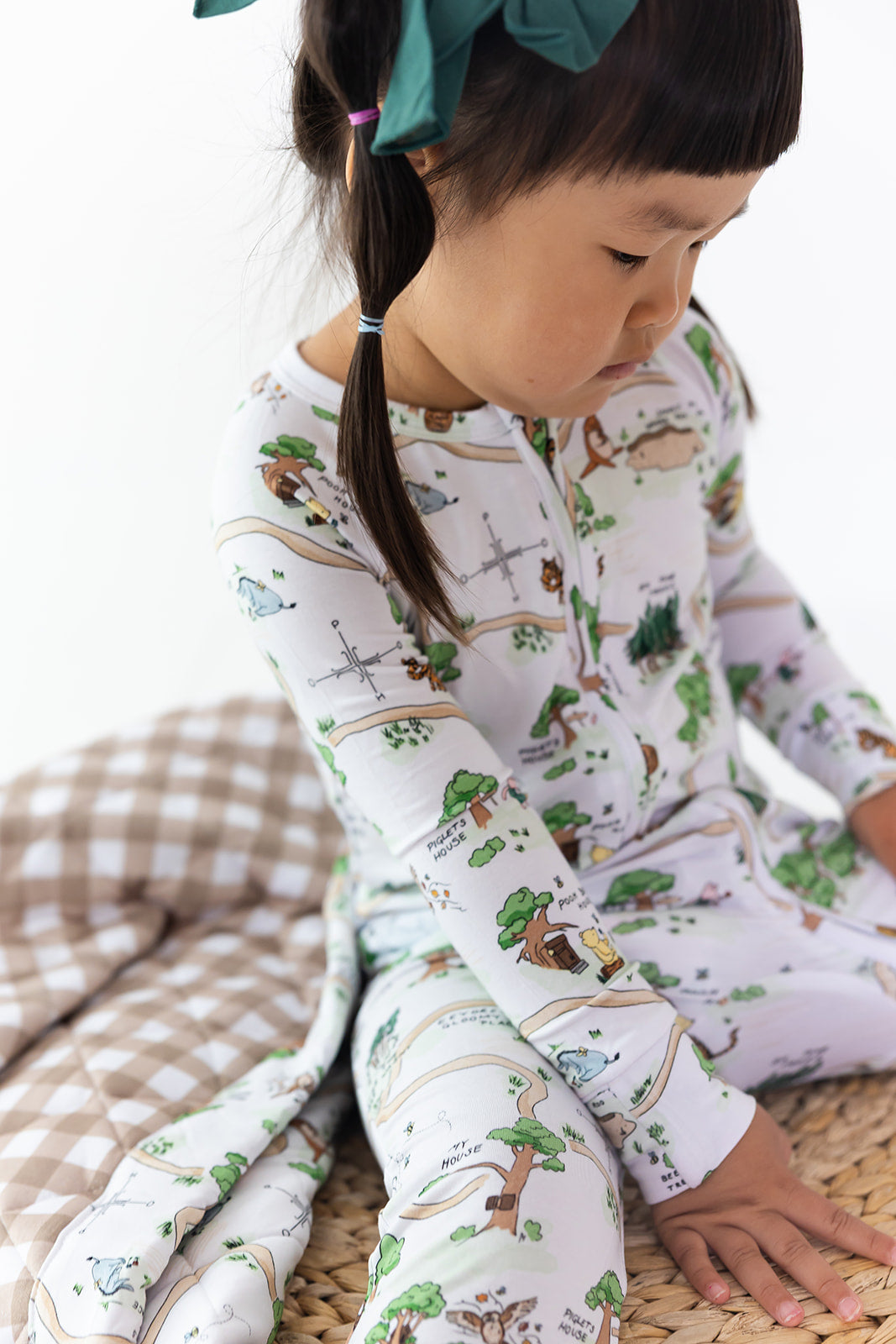 Winnie the Pooh Hundred Acre Wood convertible zippy romper.