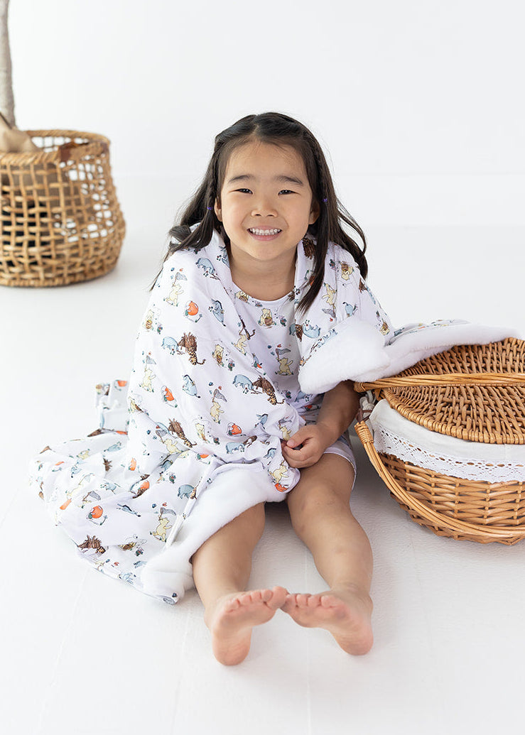 Winnie the Pooh plush bamboo blanket.