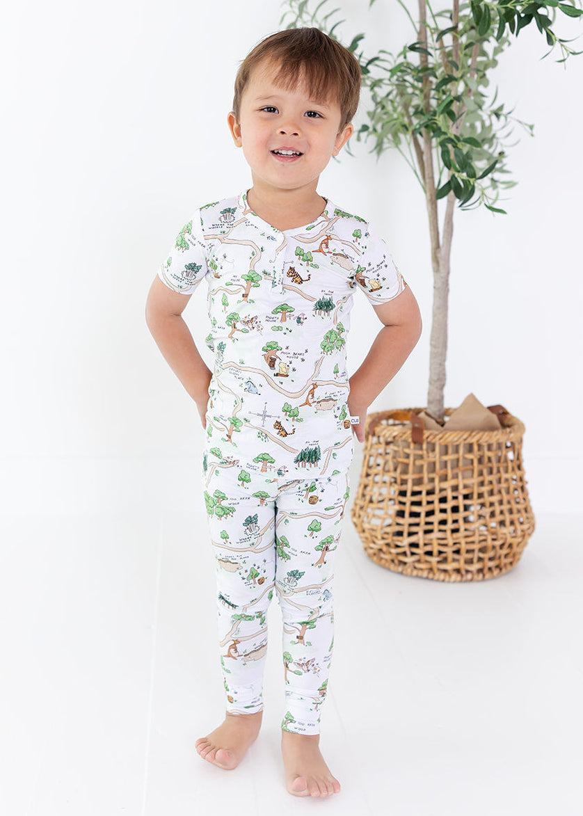 Winnie the Pooh Hundred Acre Wood bamboo pajama set.