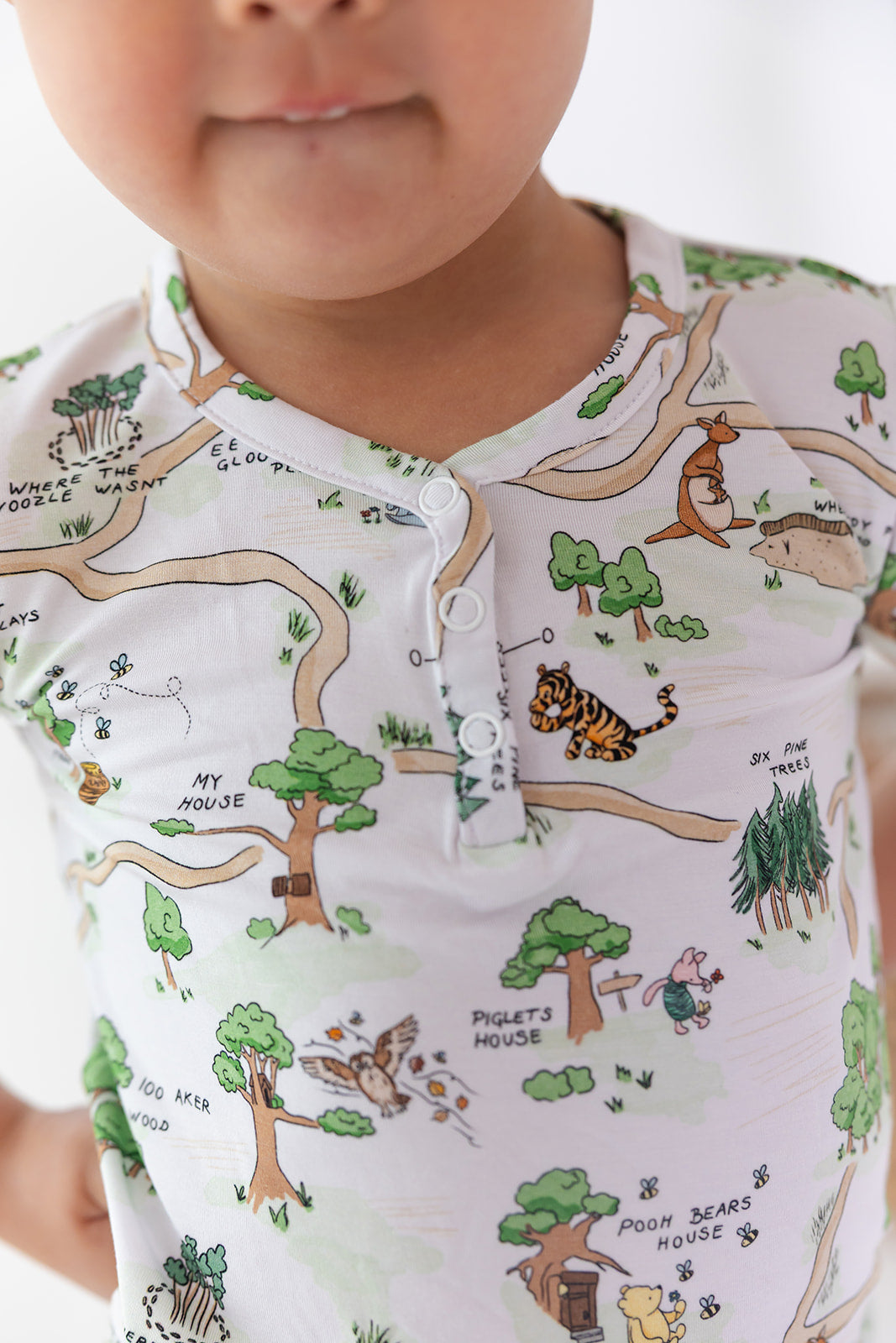 Winnie the Pooh Hundred Acre Wood bamboo pajama set.