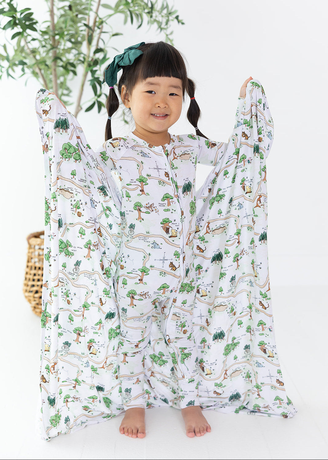 Winnie the Pooh Hundred Acre Wood bamboo swaddle.