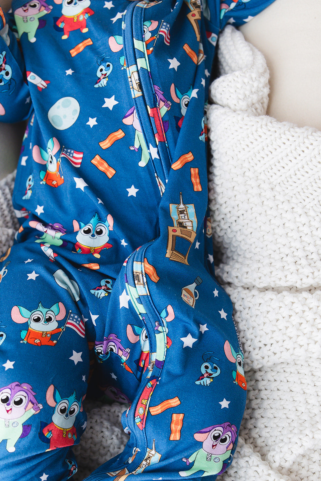 Chip Chilla convertible bamboo romper with double zippers for baby boys and girls.