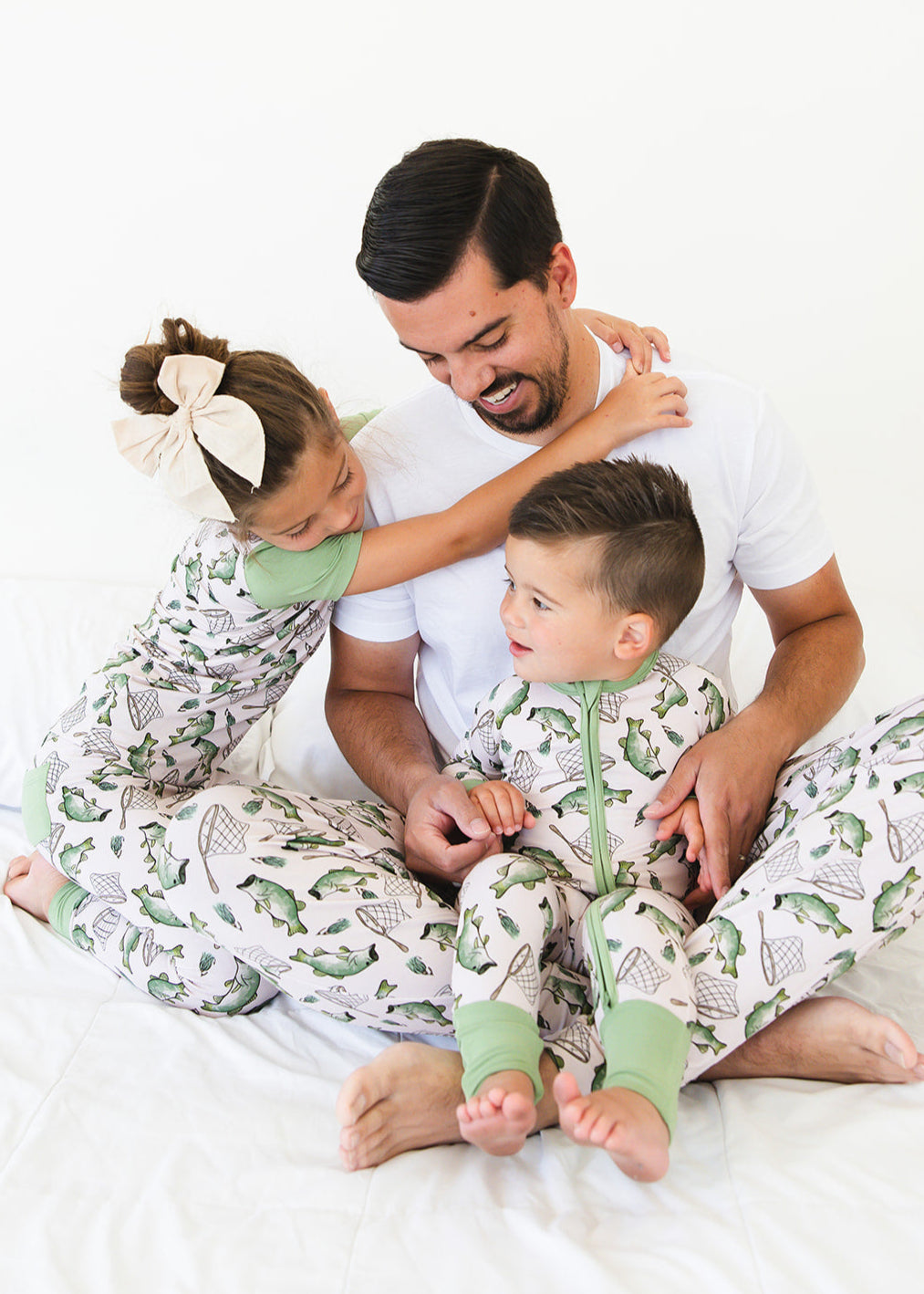 Fishing bamboo zippy convertible romper.