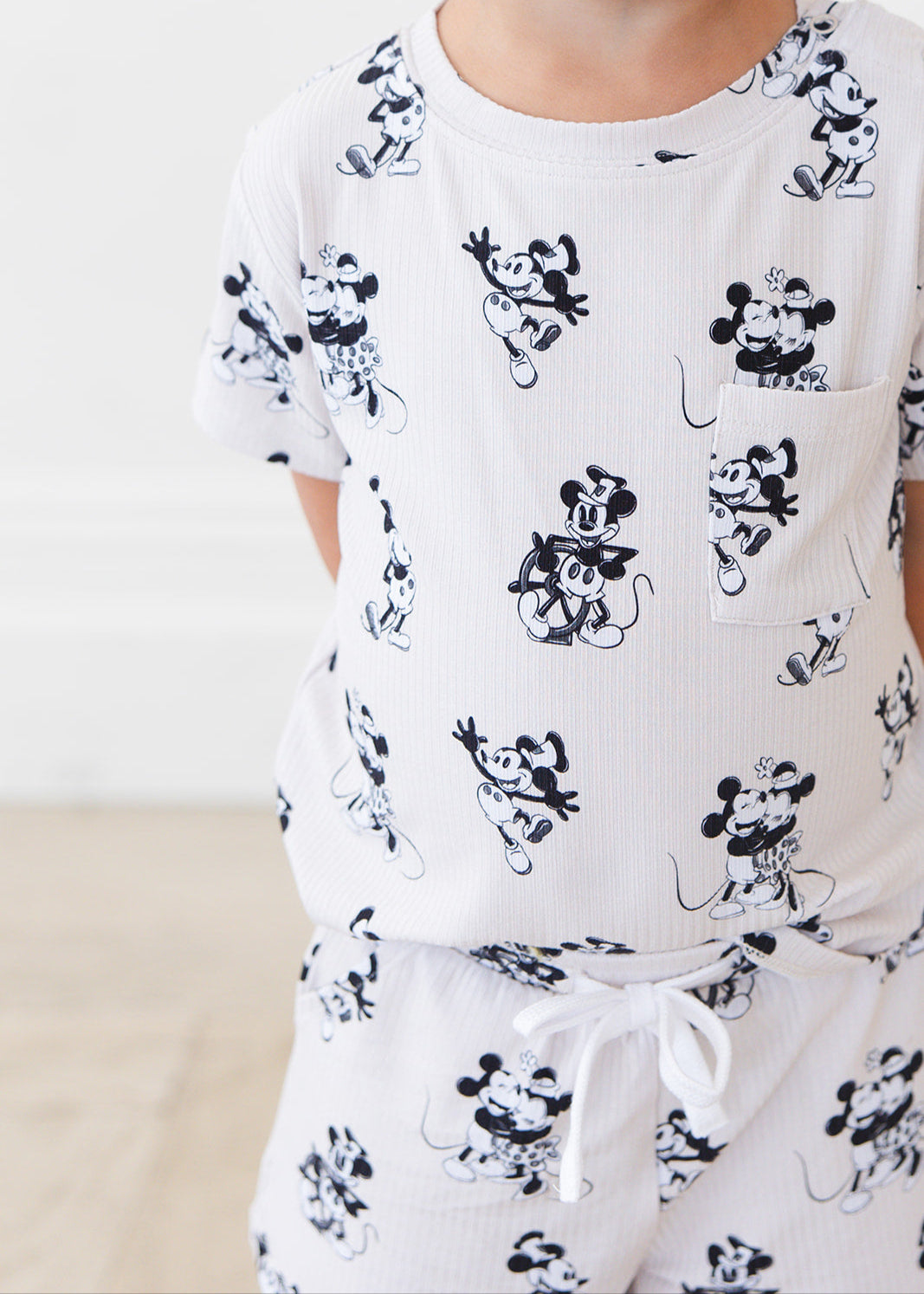 Ribbed Bamboo Shortie Set | Steamboat Willie