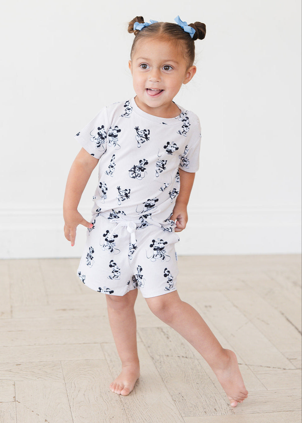 Ribbed Bamboo Shortie Set | Steamboat Willie