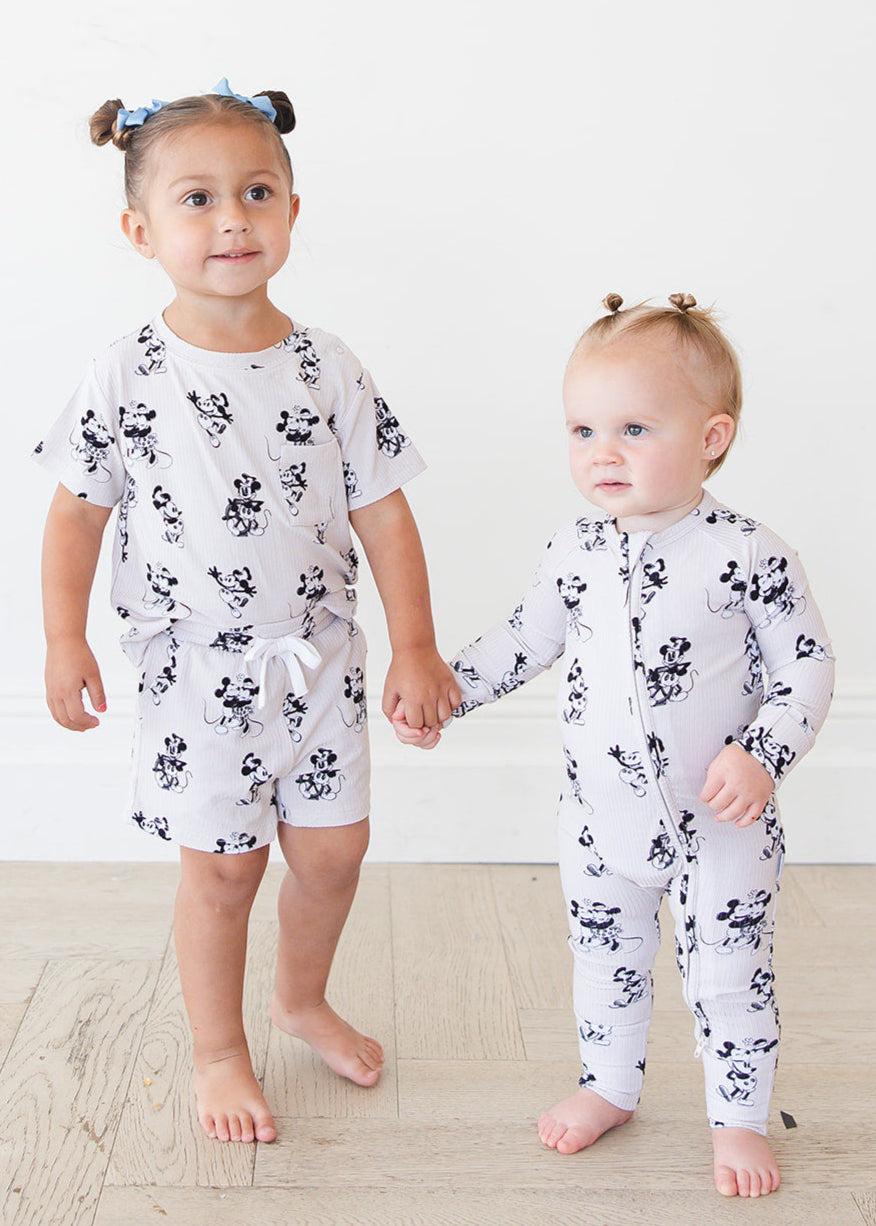 Ribbed Bamboo Shortie Set | Steamboat Willie
