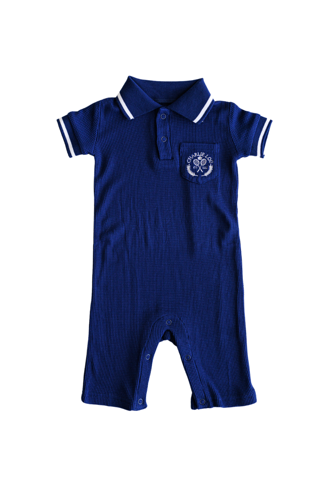 Bamboo Baby Clothes Waffle Polo Romper Preppy Kid Outfits Charlie
