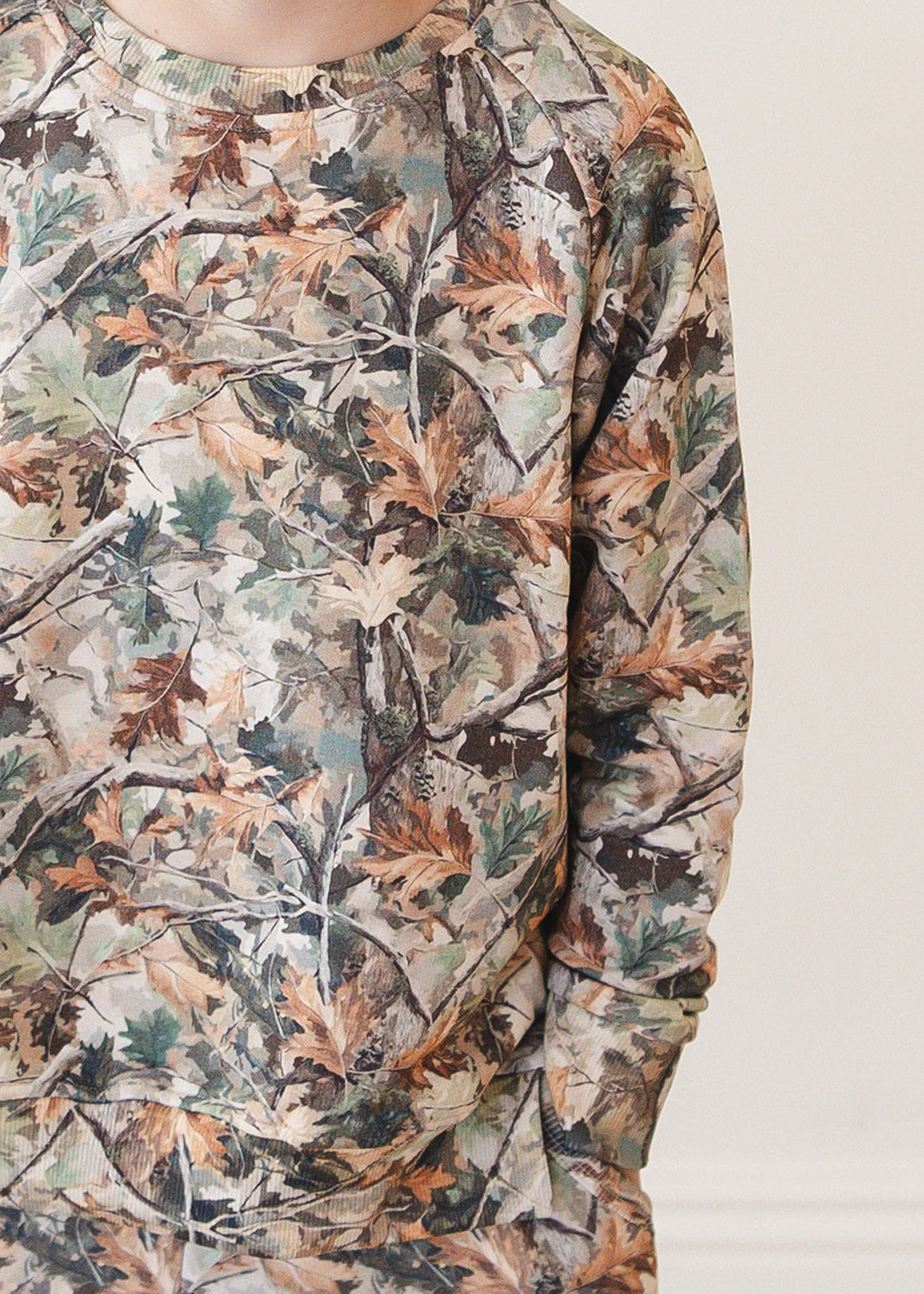 Camo outfit jogger set made from bamboo french terry for toddlers and little boys and girls.