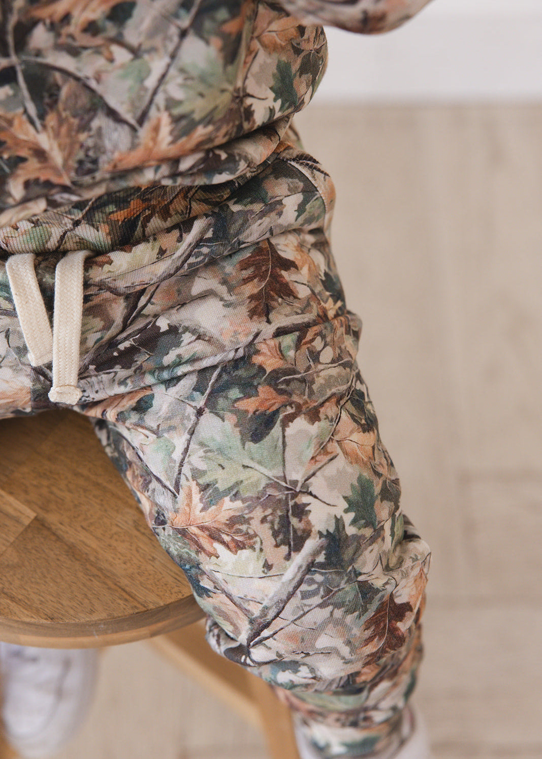 Camo outfit jogger set made from bamboo french terry for toddlers and little boys and girls.