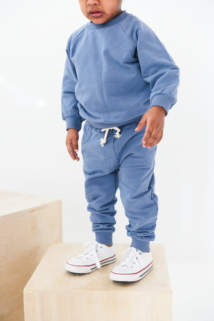 Organic Cotton Sweatsuit Set | Blue