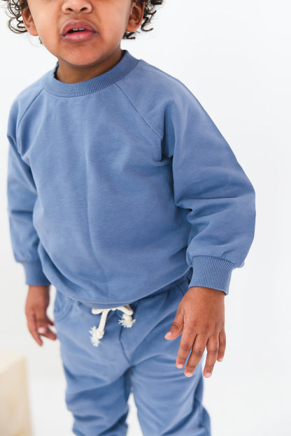 Organic Cotton Sweatsuit Set | Blue