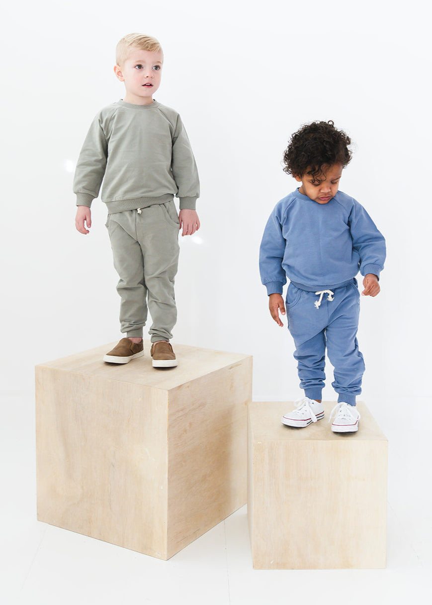 Organic Cotton Sweatsuit Set | Blue