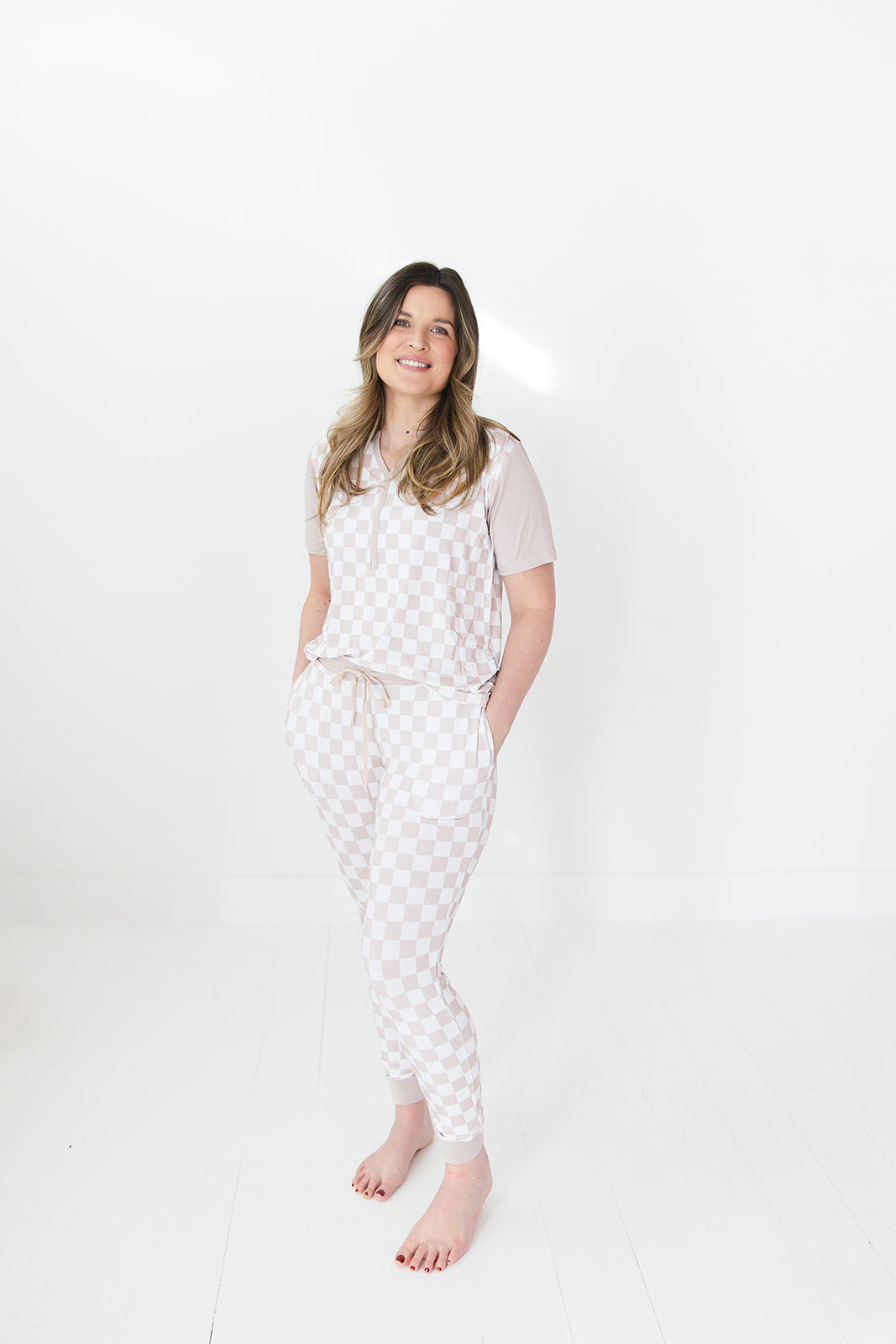 Checkered Bamboo Women's Pajamas | Two Piece Set