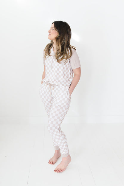 Checkered Bamboo Women's Pajamas | Two Piece Set