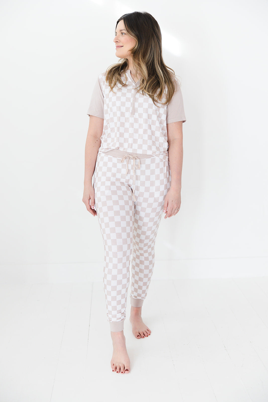 Checkered Bamboo Women's Pajamas | Two Piece Set