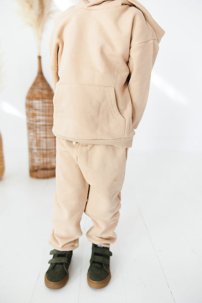 Organic Cotton Hoodie & Jogger Set | Beige