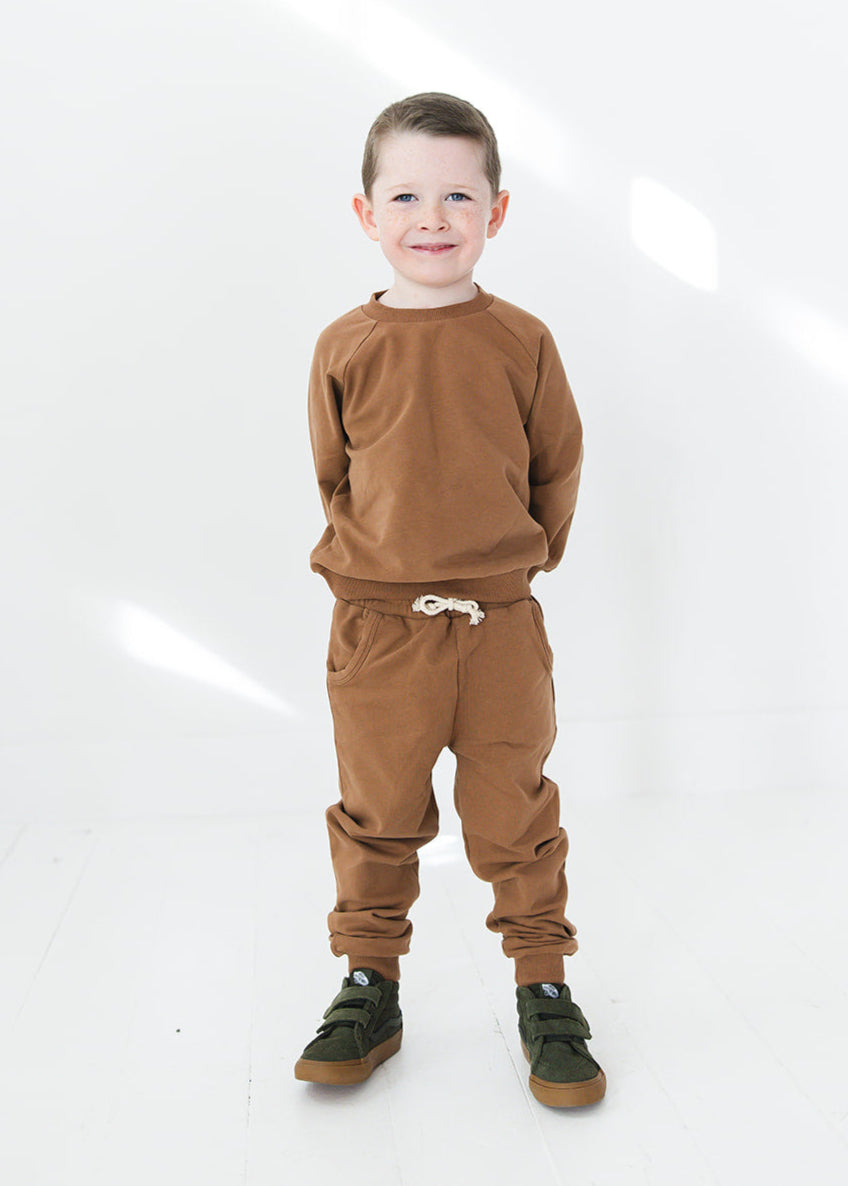 Organic Cotton Sweatsuit Set | Brown