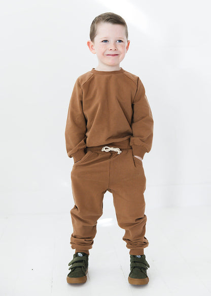 Organic Cotton Sweatsuit Set | Brown