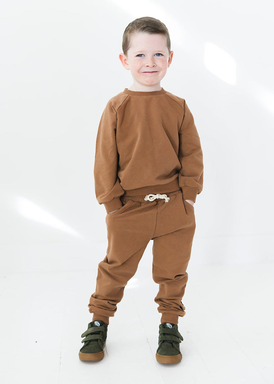 Organic Cotton Sweatsuit Set | Brown