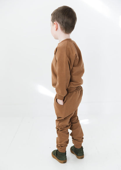 Organic Cotton Sweatsuit Set | Brown