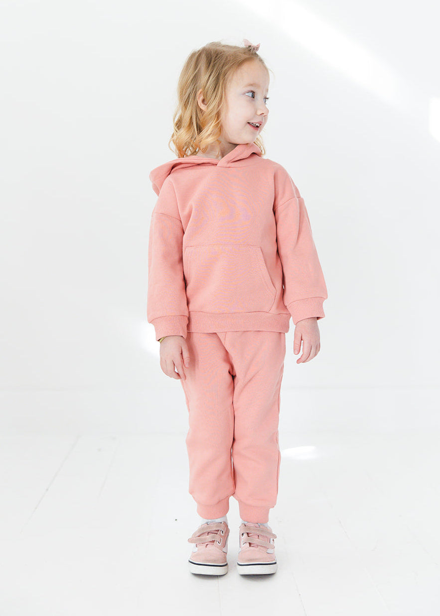 Organic Cotton Hoodie & Jogger Set | Pink