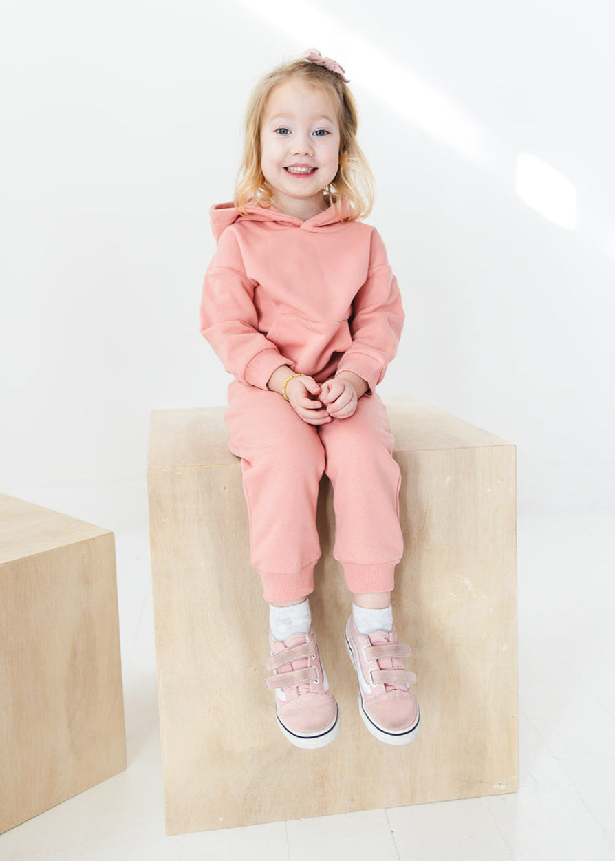 Organic Cotton Hoodie & Jogger Set | Pink