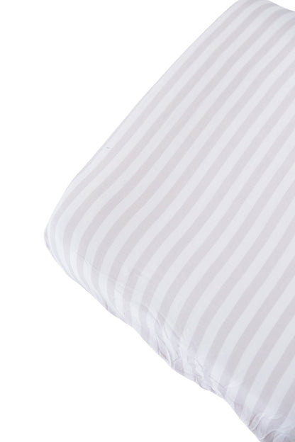 Striped 100% cotton Muslin Crib Sheet for nursery room for boys and girls.