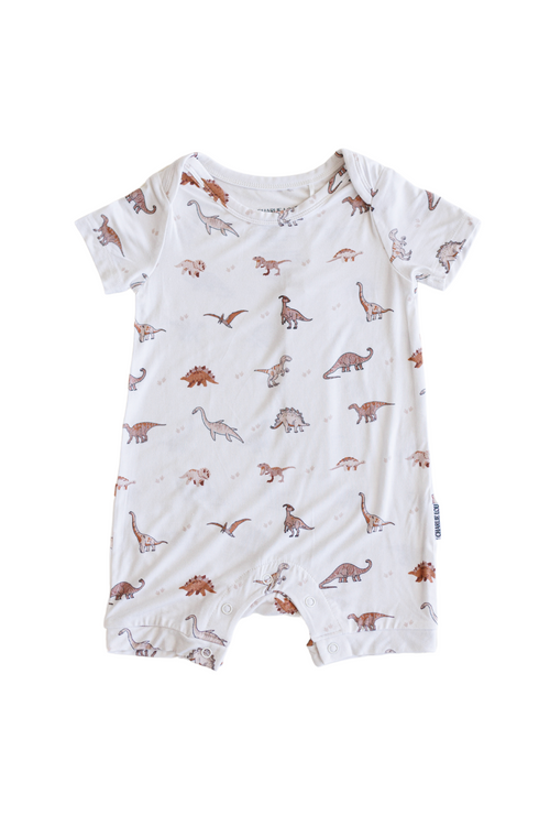 Neutral Dinosaurs Bamboo Shortie Romper