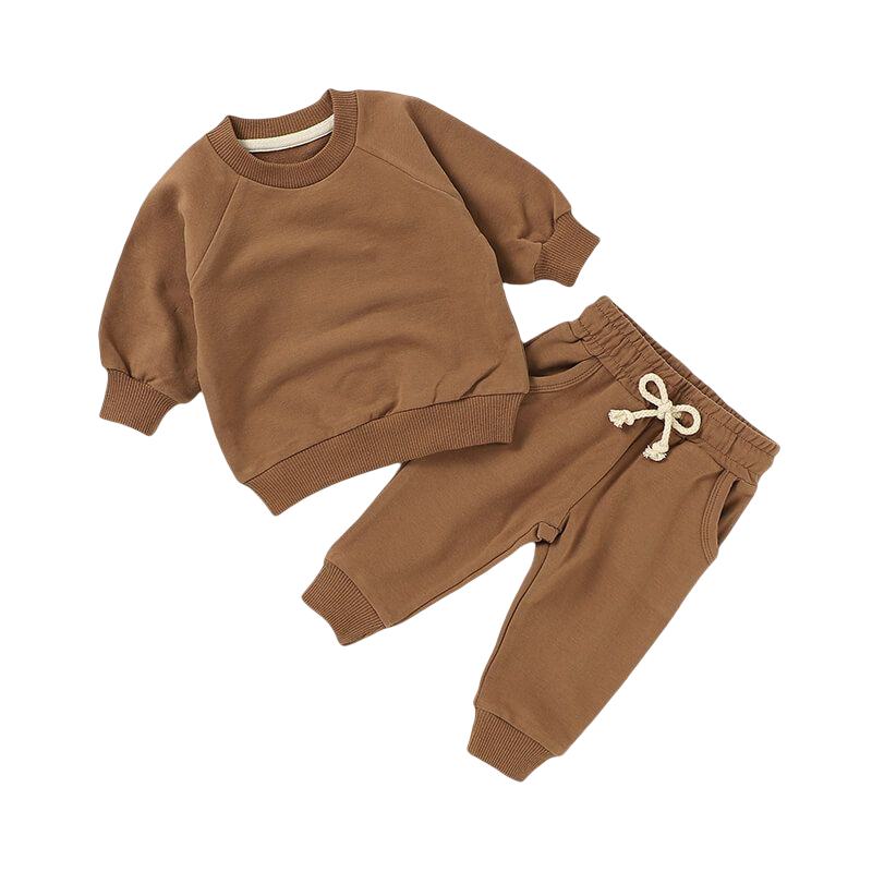 Organic Cotton Sweatsuit Set | Brown